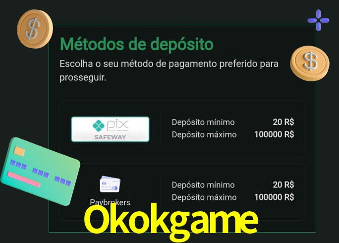 O cassino Okokgame oferece uma grande variedade de métodos de pagamento